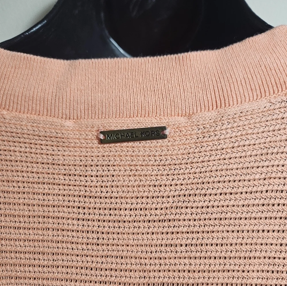 NEW Michael Kors Coral White Colorblock Dolman Sleeve Sweater Medium